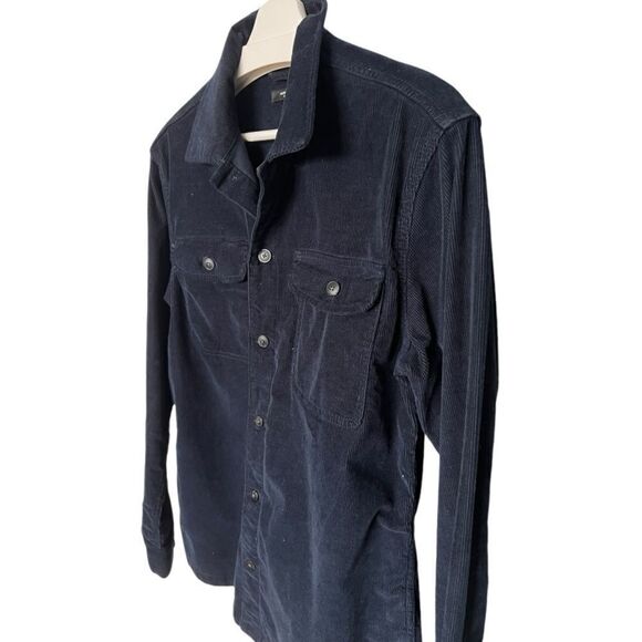 JACK & JONES Navy Blue Corduroy Buttoned Men Shirt Jacket Size M - Picture 4 of 7